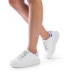 imageDREAM PAIRS Women Platform Chunky Lightweight Comfortable Casual Faux Leather LaceUp Dee Walking Fashion SneakersWhiteRainbowpu