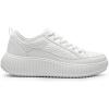 imageDREAM PAIRS Women Platform Chunky Lightweight Comfortable Casual LaceUp Sky Walking Fashion SneakersAll White