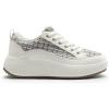 imageDREAM PAIRS Women Platform Chunky Lightweight Comfortable Casual LaceUp Sky Walking Fashion SneakersBlue StripeWhite