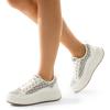 imageDREAM PAIRS Women Platform Chunky Lightweight Comfortable Casual LaceUp Sky Walking Fashion SneakersBlue StripeWhite