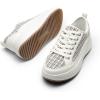 imageDREAM PAIRS Women Platform Chunky Lightweight Comfortable Casual LaceUp Sky Walking Fashion SneakersBlue StripeWhite