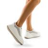 imageDREAM PAIRS Women Platform Chunky Lightweight Comfortable Casual LaceUp Sky Walking Fashion SneakersBlue StripeWhite