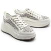 imageDREAM PAIRS Women Platform Chunky Lightweight Comfortable Casual LaceUp Sky Walking Fashion SneakersBlue StripeWhite