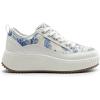 imageDREAM PAIRS Women Platform Chunky Lightweight Comfortable Casual LaceUp Sky Walking Fashion SneakersBlueBeigeWhite