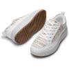 imageDREAM PAIRS Women Platform Chunky Lightweight Comfortable Casual LaceUp Sky Walking Fashion SneakersKhakiWhite