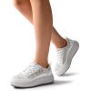 imageDREAM PAIRS Women Platform Chunky Lightweight Comfortable Casual LaceUp Sky Walking Fashion SneakersKhakiWhite