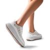 imageDREAM PAIRS Women Platform Chunky Lightweight Comfortable Casual LaceUp Sky Walking Fashion SneakersKhakiWhite
