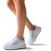 imageDREAM PAIRS Women Platform Chunky Lightweight Comfortable Casual LaceUp Sky Walking Fashion SneakersWhiteBlue