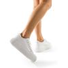 imageDREAM PAIRS Women Platform Chunky Lightweight Comfortable Casual LaceUp Sky Walking Fashion SneakersWhitePu