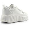 imageDREAM PAIRS Women Platform Chunky Lightweight Comfortable Casual LaceUp Sky Walking Fashion SneakersWhitePu