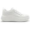 imageDREAM PAIRS Women Platform Chunky Lightweight Comfortable Casual LaceUp Sky Walking Fashion SneakersWhitePu