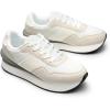 imageDREAM PAIRS Women Sneakers Tennis Ray Walking Platform Chunky Comfortable Lightweight Lace Up Casual Fashion SneakerBeigeWhite
