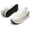 imageDREAM PAIRS Women Sneakers Tennis Ray Walking Platform Chunky Comfortable Lightweight Lace Up Casual Fashion SneakerBeigeWhite