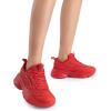 imageDREAM PAIRS Womens Platform Chunky Fashion Sneakers Jaxon Walking LaceUp Comfortable Dad Sneakers Workout Sport Work Casual Tennis ShoesRed