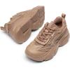 imageDREAM PAIRS Womens Platform Chunky Fashion Sneakers Jaxon Walking LaceUp Comfortable Dad Sneakers Workout Sport Work Casual Tennis ShoesTan