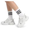 imageDREAM PAIRS Womens Platform Chunky Fashion Sneakers Y2K Maeve LaceUp Comfortable Sneakers Casual Walking ShoesWhite