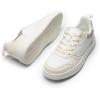 imageDREAM PAIRS Womens Walking Skateboard Shoes Sneakers Pu Leather Char Flat LowTop LaceUp Comfortable Casual Athletic NonSlip Running Fashion SneakersBeige