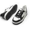 imageDREAM PAIRS Womens Walking Skateboard Shoes Sneakers Pu Leather Char Flat LowTop LaceUp Comfortable Casual Athletic NonSlip Running Fashion SneakersBlackWhite