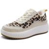 imageDREAM PAIRS Women Chunky City Tweed Comfortable Casual Platform Fashion SneakerLeopardarch