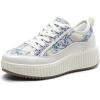 imageDREAM PAIRS Women Platform Chunky Lightweight Comfortable Casual LaceUp Sky Walking Fashion SneakersBlueBeigeWhite