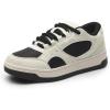 imageDREAM PAIRS Womens Skateboarding Shoes Low Top Walking LaceUp Comfortable Casual Vivi Fashion SneakersBlackBeige