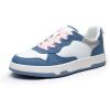 imageDREAM PAIRS Womens Walking Skateboard Shoes Sneakers Pu Leather Char Flat LowTop LaceUp Comfortable Casual Athletic NonSlip Running Fashion SneakersWhiteBlue