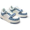 imageDREAM PAIRS Women Platform Chunky Sneakers Leather Oli Casual Fashion SneakerWhiteBlue