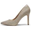 imageDREAM PAIRS Womens Closed Toe High Heels Dress Pointed Toe Wedding Pump ShoesGoldGlitter