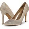 imageDREAM PAIRS Womens Closed Toe High Heels Dress Pointed Toe Wedding Pump ShoesGoldGlitter