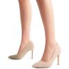 imageDREAM PAIRS Womens Closed Toe High Heels Dress Pointed Toe Wedding Pump ShoesNudeSuede