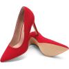 imageDREAM PAIRS Womens Closed Toe High Heels Dress Pointed Toe Wedding Pump ShoesRedSuede