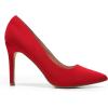 imageDREAM PAIRS Womens Closed Toe High Heels Dress Pointed Toe Wedding Pump ShoesRedSuede
