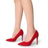 imageDREAM PAIRS Womens Closed Toe High Heels Dress Pointed Toe Wedding Pump ShoesRedSuede