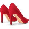 imageDREAM PAIRS Womens Closed Toe High Heels Dress Pointed Toe Wedding Pump ShoesRedSuede
