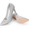 imageDREAM PAIRS Womens Closed Toe High Heels Dress Pointed Toe Wedding Pump ShoesSilverGlitter