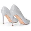 imageDREAM PAIRS Womens Closed Toe High Heels Dress Pointed Toe Wedding Pump ShoesSilverGlitter