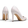 imageDREAM PAIRS Womens Closed Toe High Heels Dress Pointed Toe Wedding Pump ShoesWhitePu