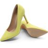 imageDREAM PAIRS Womens Closed Toe High Heels Dress Pointed Toe Wedding Pump ShoesYellowSuede