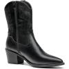 imageDREAM PAIRS Womens Cowboy Boots Pointed Toe Chunky Heel Cowgirl Boots Zipper PullOn Stitched Western Boots Ankle Boots for LadiesBlack