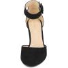 imageDREAM PAIRS Womens High Heel Ankle Strap Closed Toe Chunky Wedding Pumps ShoesBlackSuede