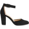 imageDREAM PAIRS Womens High Heel Ankle Strap Closed Toe Chunky Wedding Pumps ShoesBlackSuede