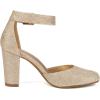 imageDREAM PAIRS Womens High Heel Ankle Strap Closed Toe Chunky Wedding Pumps ShoesGold Glitter