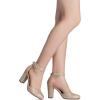 imageDREAM PAIRS Womens High Heel Ankle Strap Closed Toe Chunky Wedding Pumps ShoesGold Glitter