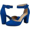 imageDREAM PAIRS Womens High Heel Ankle Strap Closed Toe Chunky Wedding Pumps ShoesRoyal Blue Suede