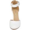 imageDREAM PAIRS Womens High Heel Ankle Strap Closed Toe Chunky Wedding Pumps ShoesWhite Pu