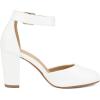 imageDREAM PAIRS Womens High Heel Ankle Strap Closed Toe Chunky Wedding Pumps ShoesWhite Pu