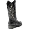 imageDREAM PAIRS Womens Square Toe Cowboy Cowgirl Boots Pull On Low Chunky Heel Mid Calf Western Boots with Embroidered Stitched for Theme Party Country ConcertBlack1