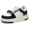 imageDREAM PAIRS Women Platform Chunky Sneakers Leather Oli Casual Fashion SneakerWhiteBlack