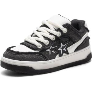 imageDREAM PAIRS Womens Sneakers Walking LaceUp Comfortable Casual Rube Flat LowTop Fashion Sneakers ShoesBlack