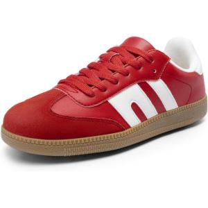 imageDREAM PAIRS Womens Tennis Sneakers Walking Nia Flat LowTop Casual LaceUp Comfortable Fashion Sneakers ShoesRed Multi